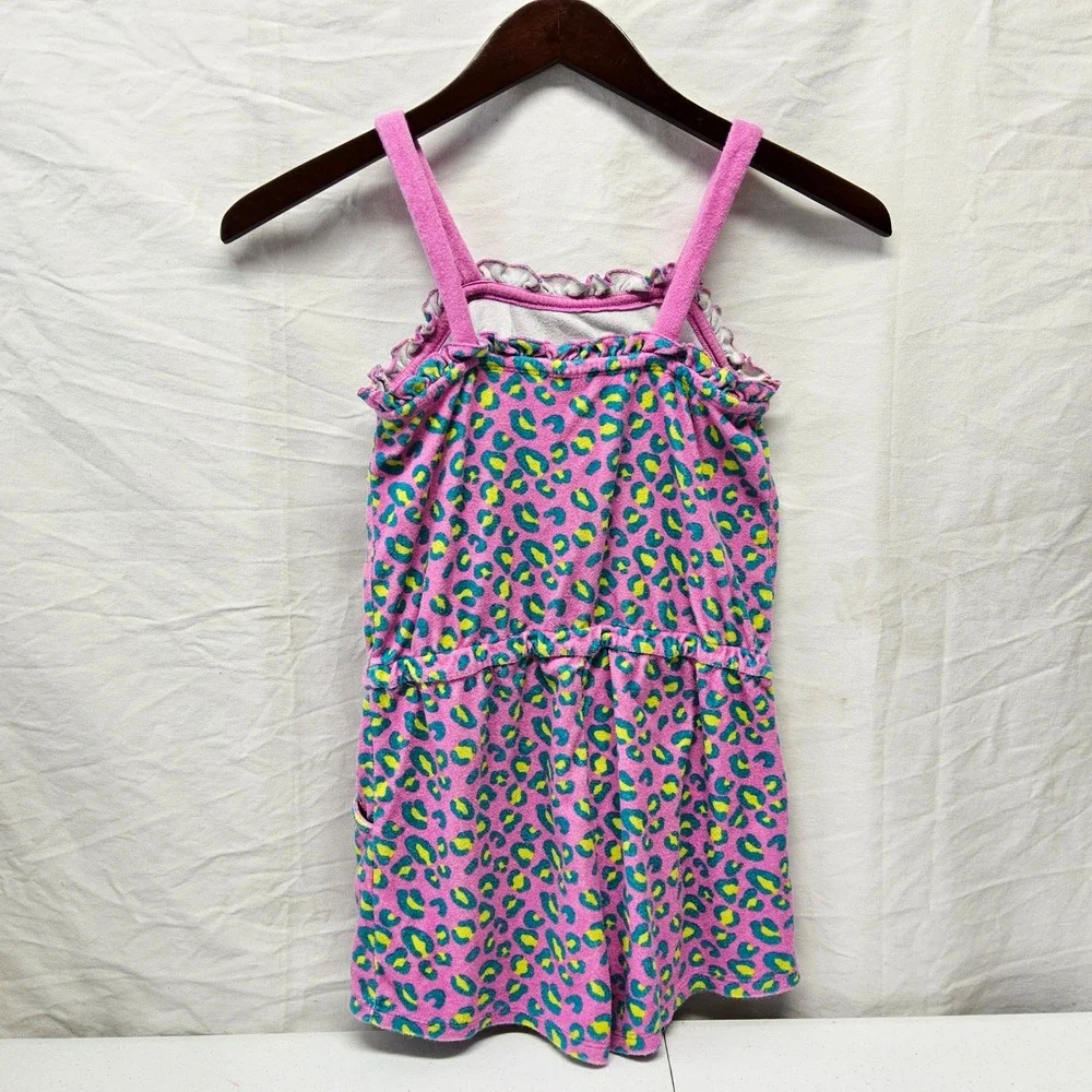 Disney Romper Kids 11/12 Pink Leopard Stitch Angel Terry Cloth Sleeveless
